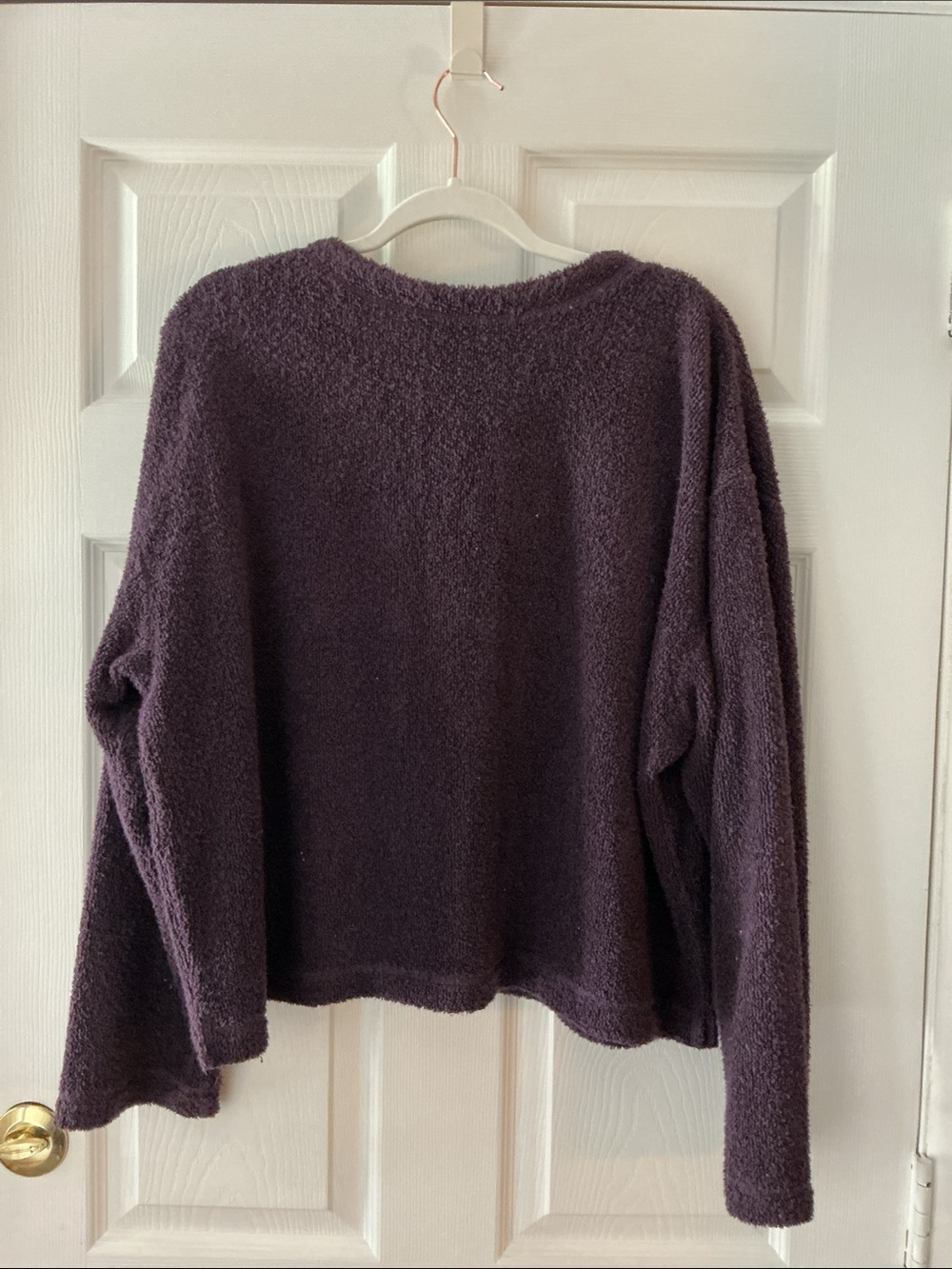 J. Jill Plush Deep Plum Button Cardigan - Picture 3 of 3